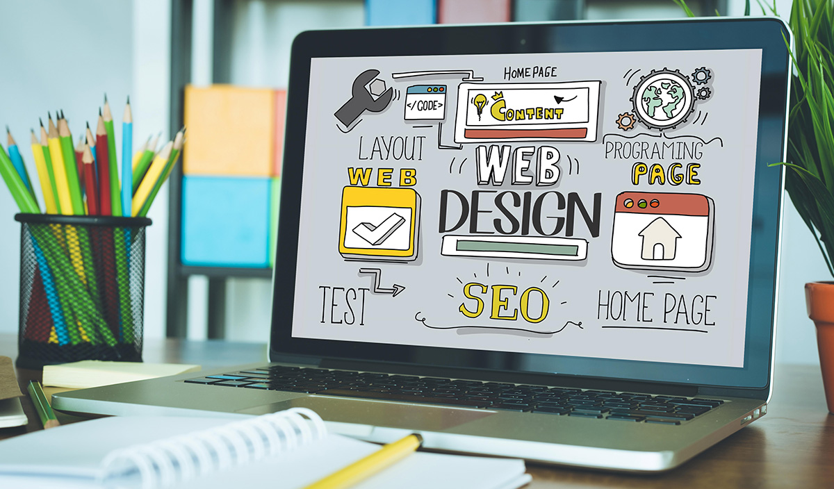 Website Design and Development Plan Shown on Laptop