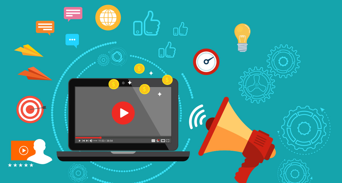 Motion Graphics Video With Loudspeaker Showing Marketing Impact