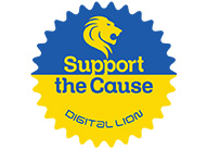 Digital lion Ukraine donation graphic