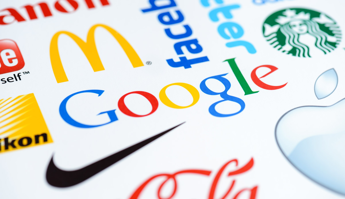 Logos of companies with strong visual branding: McDonalds, Google, Facebook, Nike, Coca-cola, Apple, Starbucks, Twitter